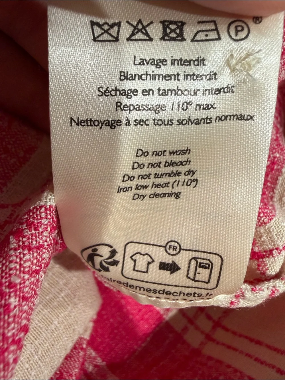 Sezane THÉOPHILE TROUSERS + TOMBOY SHIRT SET Linen In Pink White Check Sz38 US M